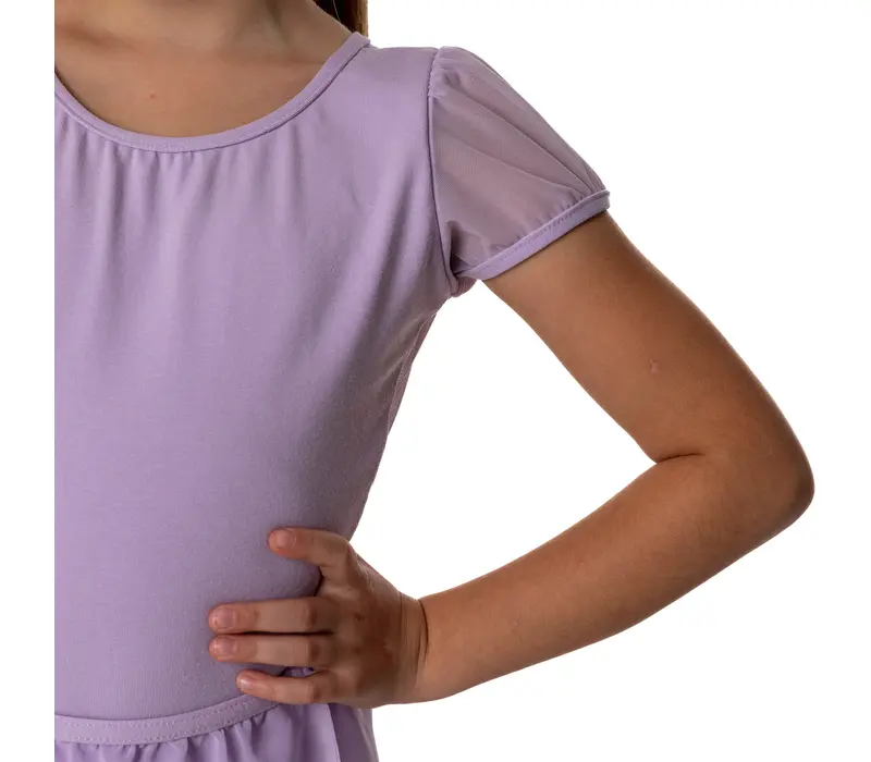 Capezio puff sleeve keyhole back leotards, detský dres - Fialová lavender Capezio