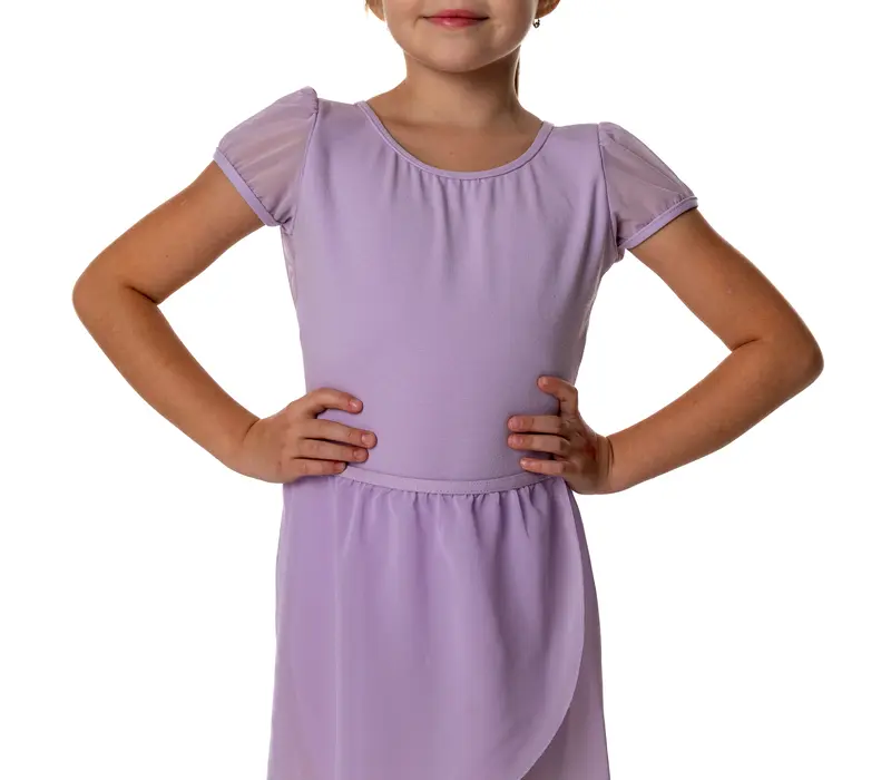 Capezio puff sleeve keyhole back leotards, detský dres - Fialová lavender Capezio