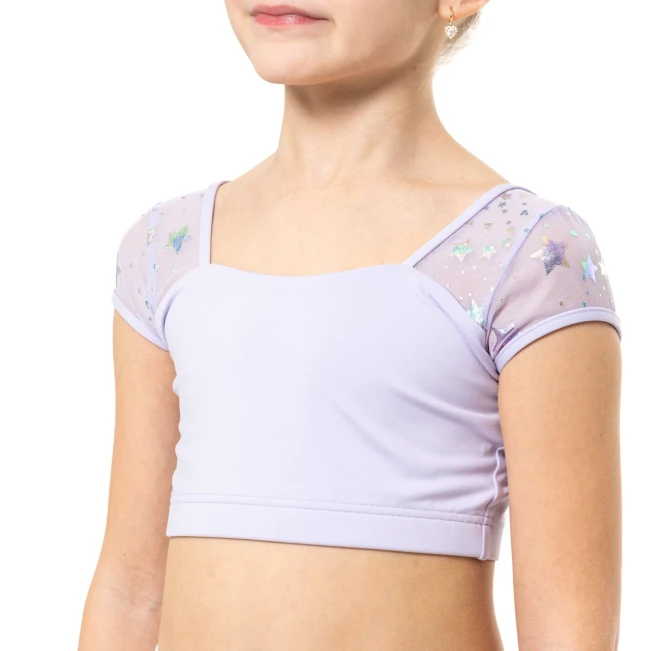 Capezio Star Cosmic Top, crop top pre dievčatá Capezio Star Cosmic Top, crop top pre dievčatá - Fialová - lavender
