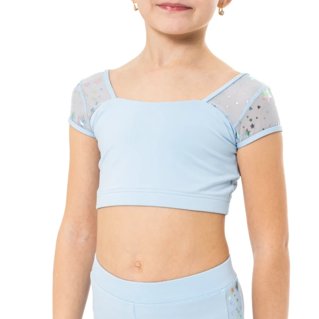 Capezio Star Cosmic Top, crop top pre dievčatá - Modrá svetlo Capezio Capezio Star Cosmic Top, crop top pre dievčatá - Modrá svetlo Capezio