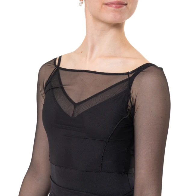 Capezio Dusk Mesh, dámsky top s dlhým rukávom
