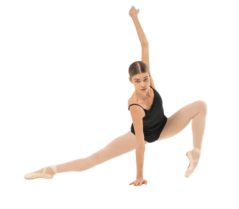 Capezio Wistful Camisole Leotard, dámsky dres s jemným záhybom - Čierna