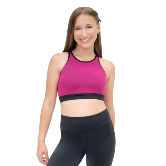 Capezio Colourblock High Neck Bra Top, športová podprsenka - Coal cranberry dream Capezio Capezio Colourblock High Neck Bra Top, športová podprsenka - Coal cranberry dream Capezio