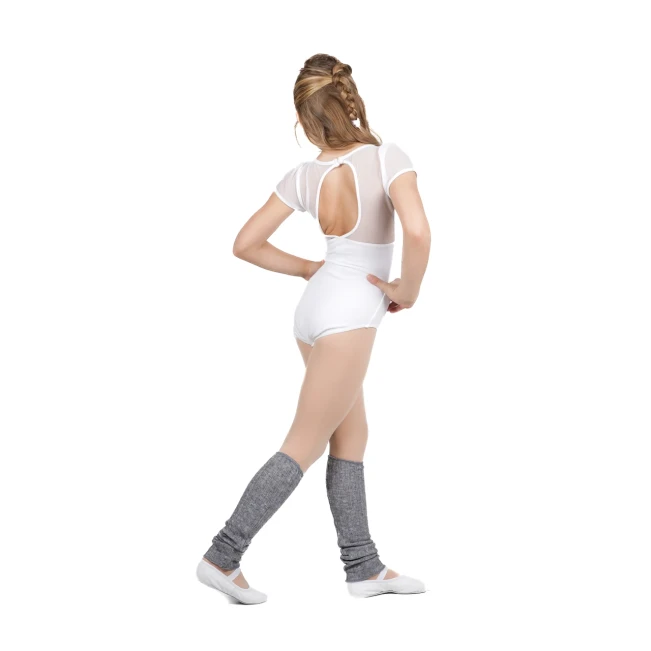 Capezio puff sleeve keyhole back leotard, detský dres Capezio puff sleeve keyhole back leotard, detský dres - Biela