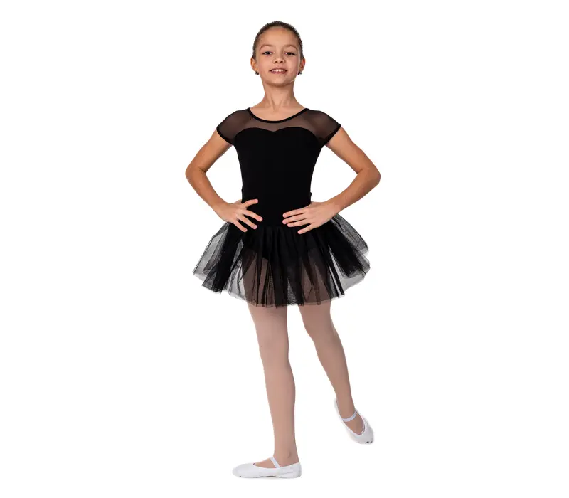 Capezio Keyhole Back Tutu Dress, detský dres s tutu sukničkou - Čierna