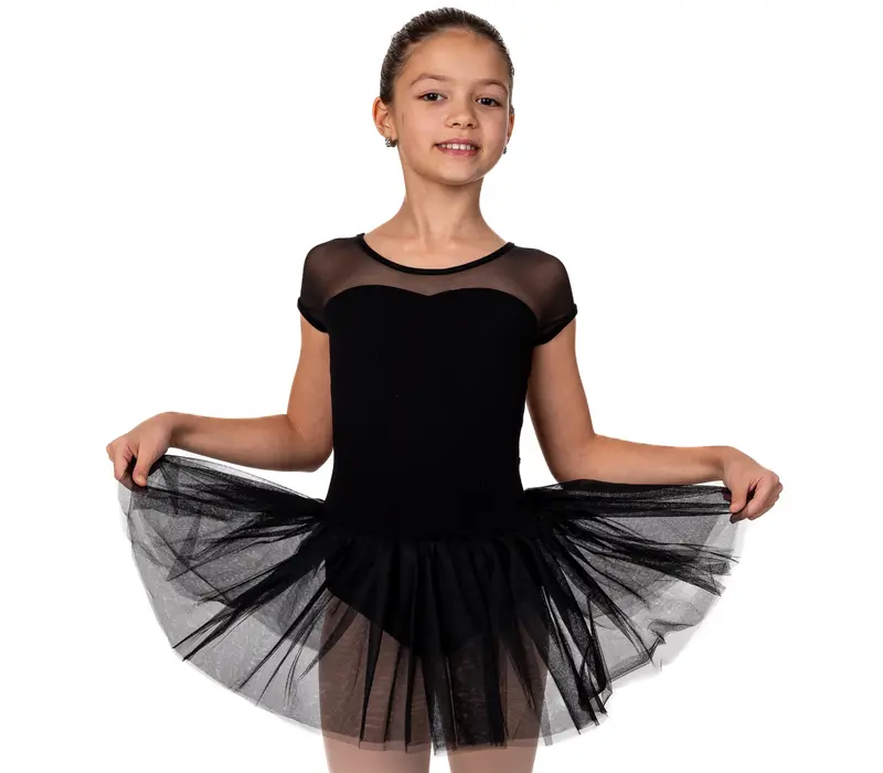 Capezio Keyhole Back Tutu Dress, detský dres s tutu sukničkou - Čierna