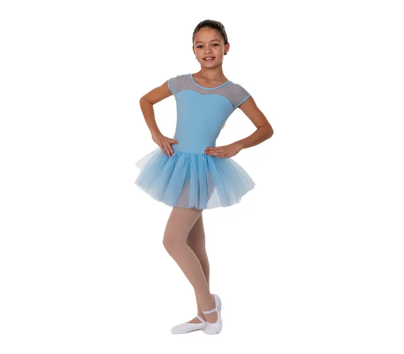 Capezio Keyhole Back Tutu Dress, detský dres s tutu sukničkou - Modrá svetlo Capezio