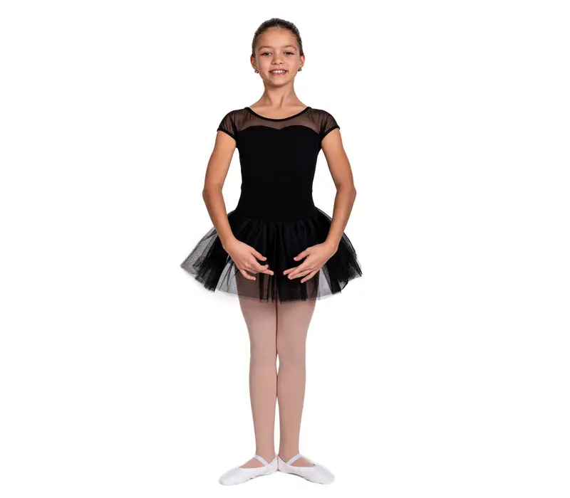 Capezio Keyhole Back Tutu Dress, detský dres s tutu sukničkou - Čierna