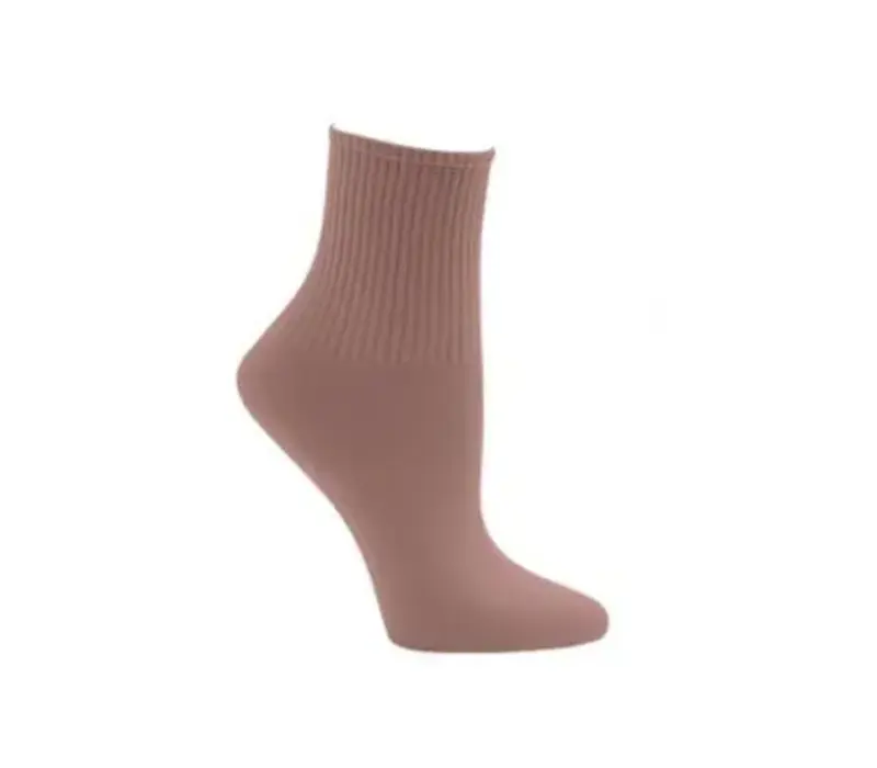Capezio Ribbed sock, ponožky - Hnedá suntan Capezio