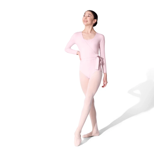 Capezio Essentials Wrap Top, dievčenský top na zaväzovanie Capezio Essentials Wrap Top, dievčenský top na zaväzovanie