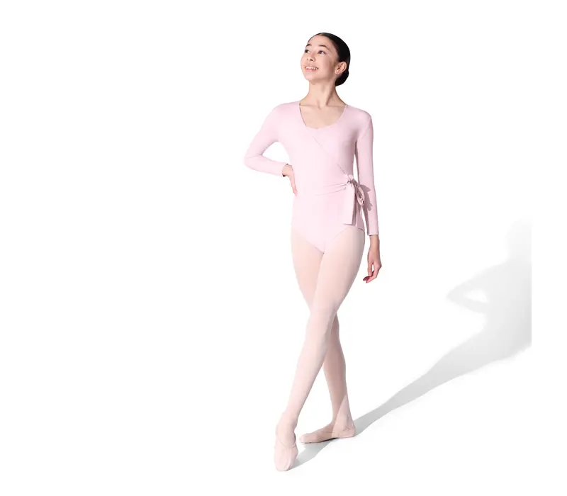 Capezio Essentials Wrap Top, dievčenský top na zaväzovanie - Ružová- pink