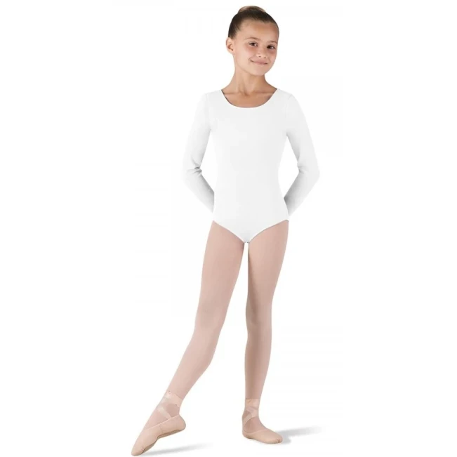 Bloch Petit, dievčenský dres s dlhým rukávom Bloch Petit, dievčenský dres s dlhým rukávom - Biela