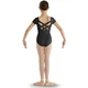 Bloch strap back cap sleeve leotard, detský dres - Čierna