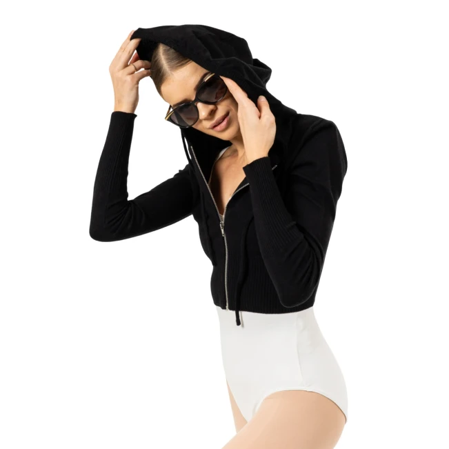 Bloch Cropped Knit Full Zip Hoodie, dámska mikina s kapucňou Bloch Cropped Knit Full Zip Hoodie, dámska mikina s kapucňou