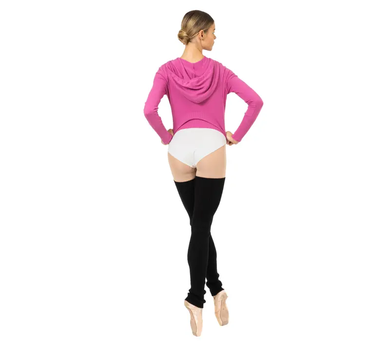 Bloch Cropped Knit Full Zip Hoodie, dámska mikina s kapucňou Bloch Cropped Knit Full Zip Hoodie, dámska mikina s kapucňou - Ružová - Deep pink Bloch