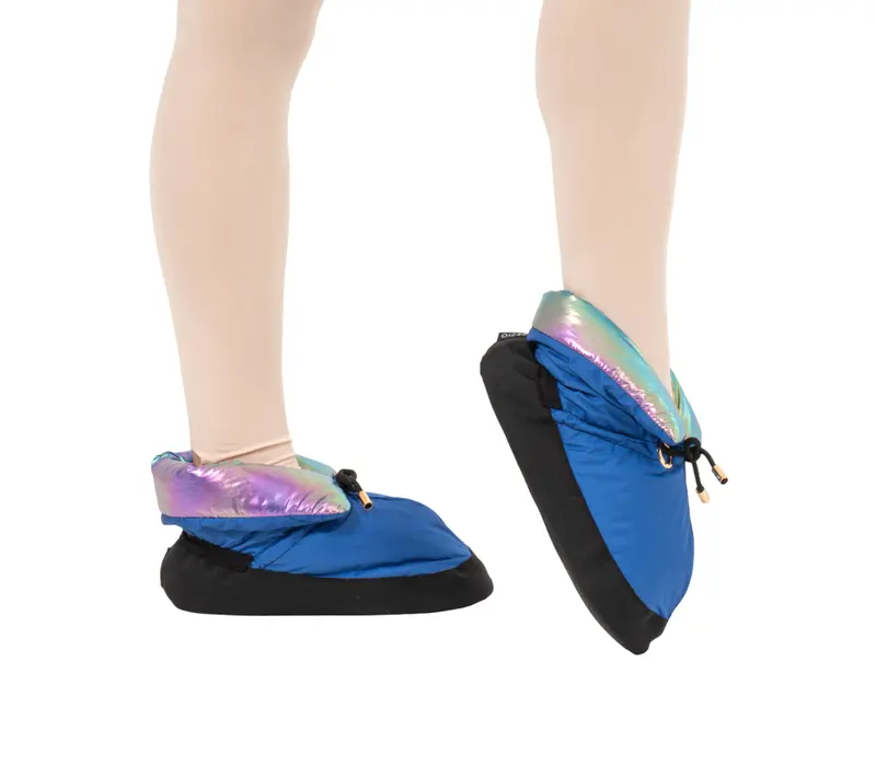 Capezio Mini Glam Warmup booties, dievčenská obuv na zahriatie - Metalic dúha