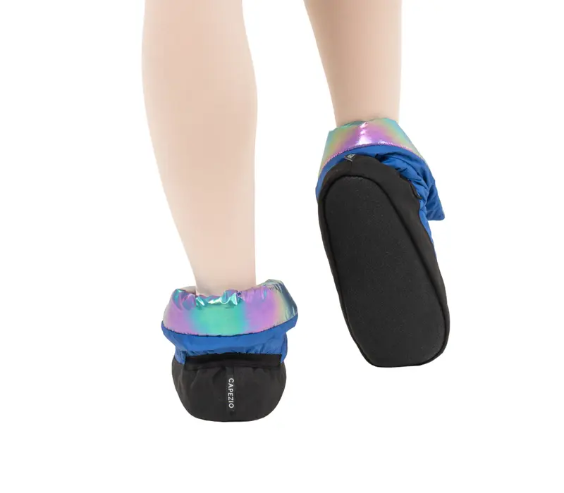Capezio Mini Glam Warmup booties, dievčenská obuv na zahriatie - Metalic dúha