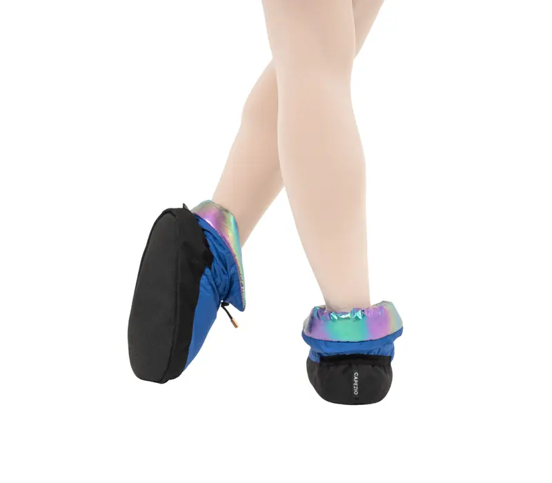 Capezio Mini Glam Warmup booties, dievčenská obuv na zahriatie - Metalic dúha