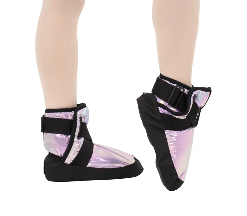 Capezio Glam Warmup Booties, obuv na zahriatie - Metalická svetlo ružová