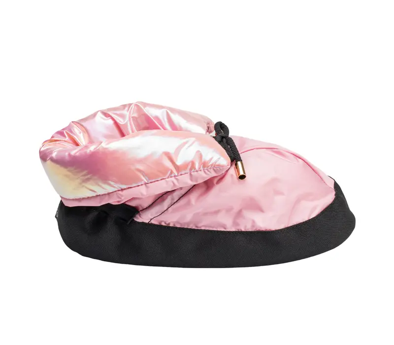 Capezio Mini Glam Warmup booties, obuv na zahriatie - Metalická svetlo ružová