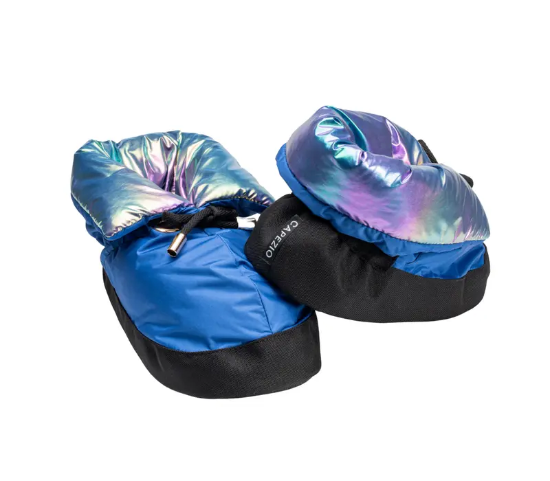 Capezio Mini Glam Warmup booties, dievčenská obuv na zahriatie - Metalic dúha