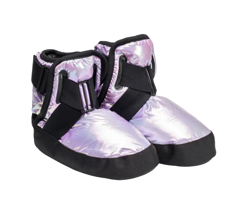 Capezio Glam Warmup Booties, obuv na zahriatie - Metalická svetlo fialová