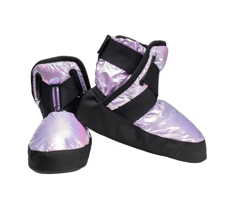 Capezio Glam Warmup Booties, obuv na zahriatie - Metalická svetlo fialová