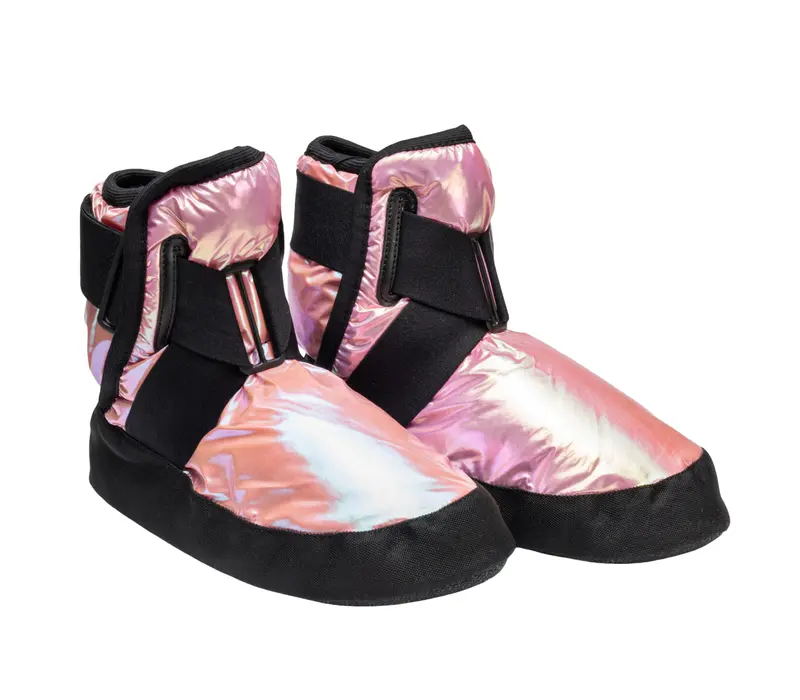 Capezio Glam Warmup Booties, obuv na zahriatie - Metalická svetlo ružová