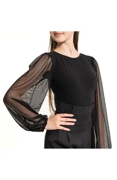 FSD Kamila mesh, dievčenské body so sieťovanými rukávmi