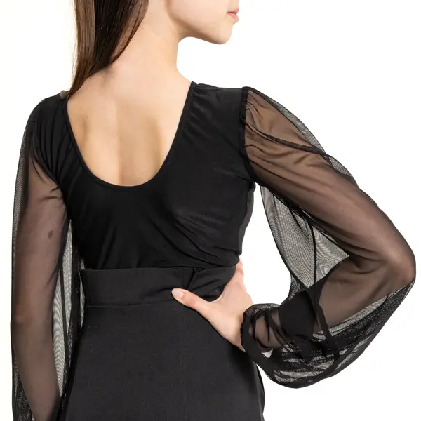 FSD Kamila mesh, dievčenské body so sieťovanými rukávmi
