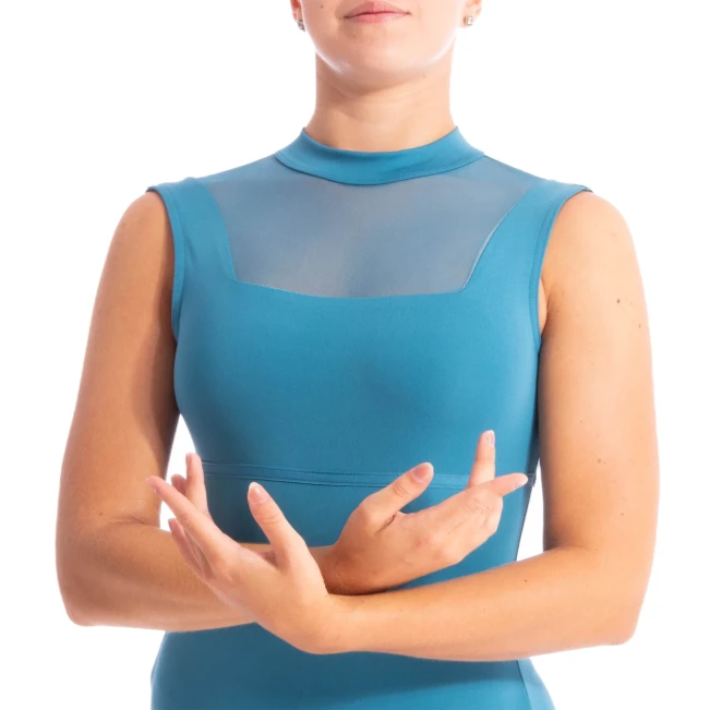 Dansez Vous Olga, dámsky baletný dres Dansez Vous Olga, dámsky baletný dres - Modrá Saxony blue DV