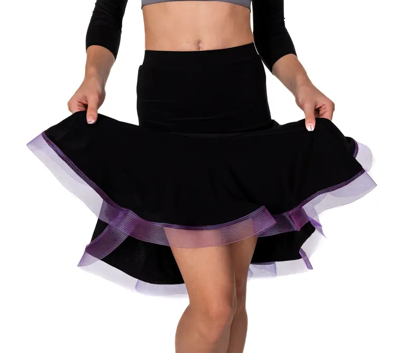 Detská sukňa na latino basic - Čierno/levanduľová