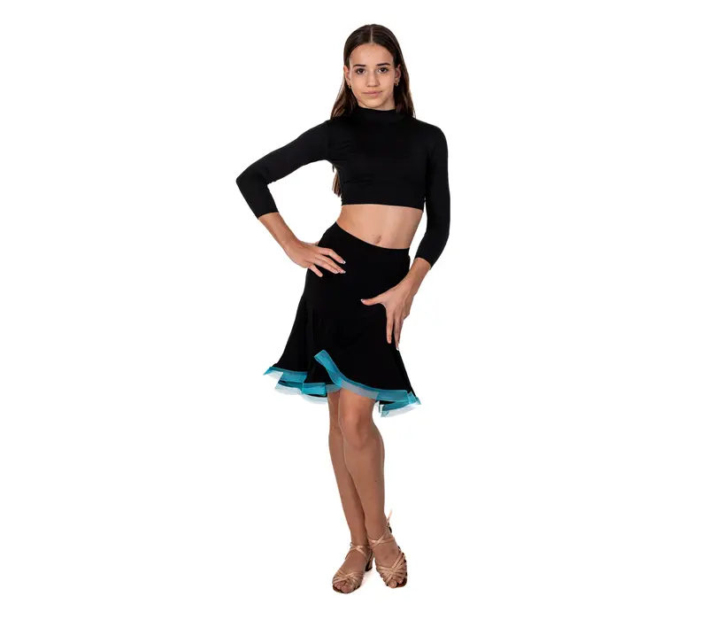 Detská sukňa na latino basic - Čierno/modrá