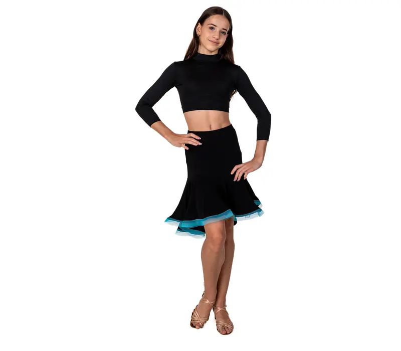Detská sukňa na latino basic - Čierno/modrá