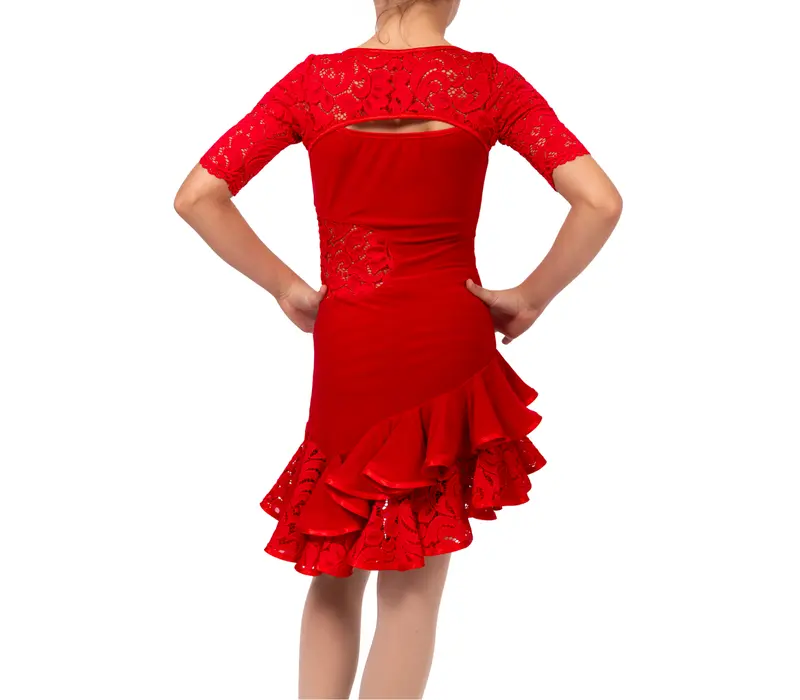 Detské šaty latino Basic - Červená - red