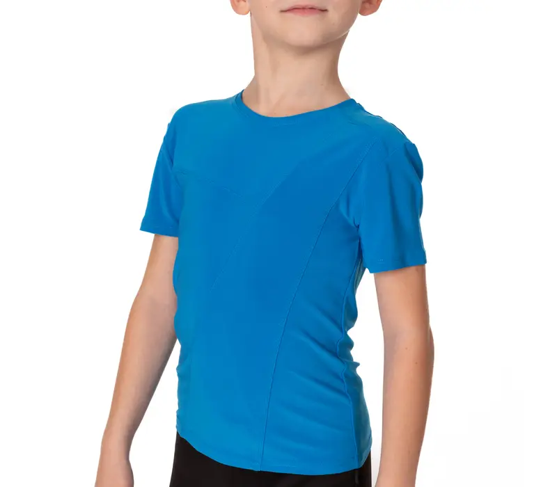 Chlapčenské tričko na spoločenský tanec basic - Hnedá - chocolate
