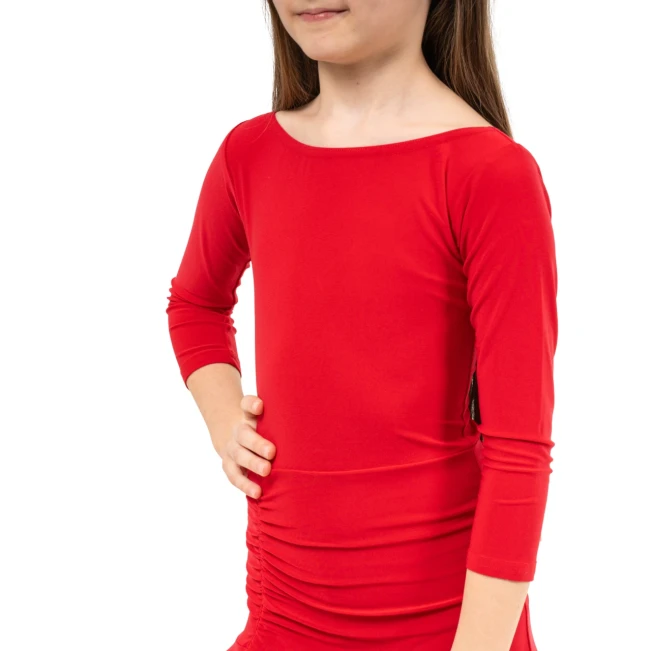 FSD Olívia, dievčenské latino šaty - Červená - red