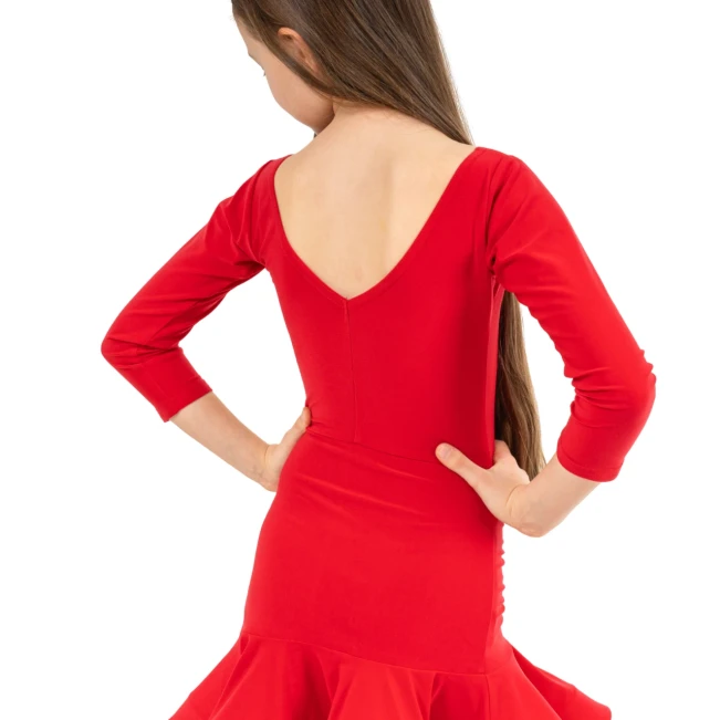 FSD Olívia, dievčenské latino šaty - Červená - red
