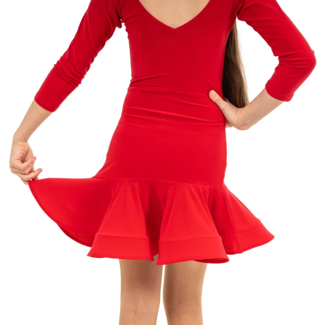 FSD Olívia, dievčenské latino šaty - Červená - red