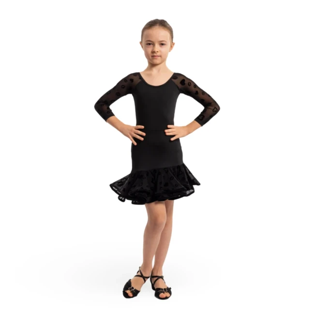 Grand Prix Danna flocked mesh, body pre dievčatá so sieťovanými rukávmi Grand Prix Danna flocked mesh, body pre dievčatá so sieťovanými rukávmi