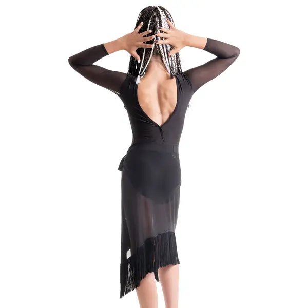 Emrata mesh, asymetrická strapcová sukňa pre dievčatá