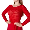 Karla line, dámske body na latinu s dlhým rukávom - Červená - red