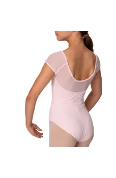 Mirella M411C Soft mesh cap sleeve leotard, detský baletný dres