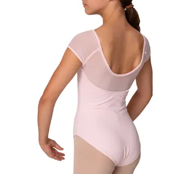 Mirella Soft mesh cap sleeve leotard, detský dres