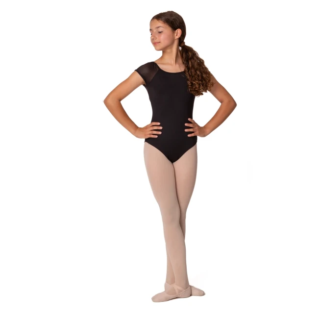Mirella Soft mesh cap sleeve leotard, detský dres Mirella Soft mesh cap sleeve leotard, detský dres