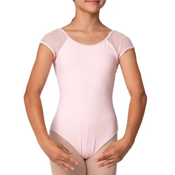 Mirella Soft mesh cap sleeve leotard, detský dres