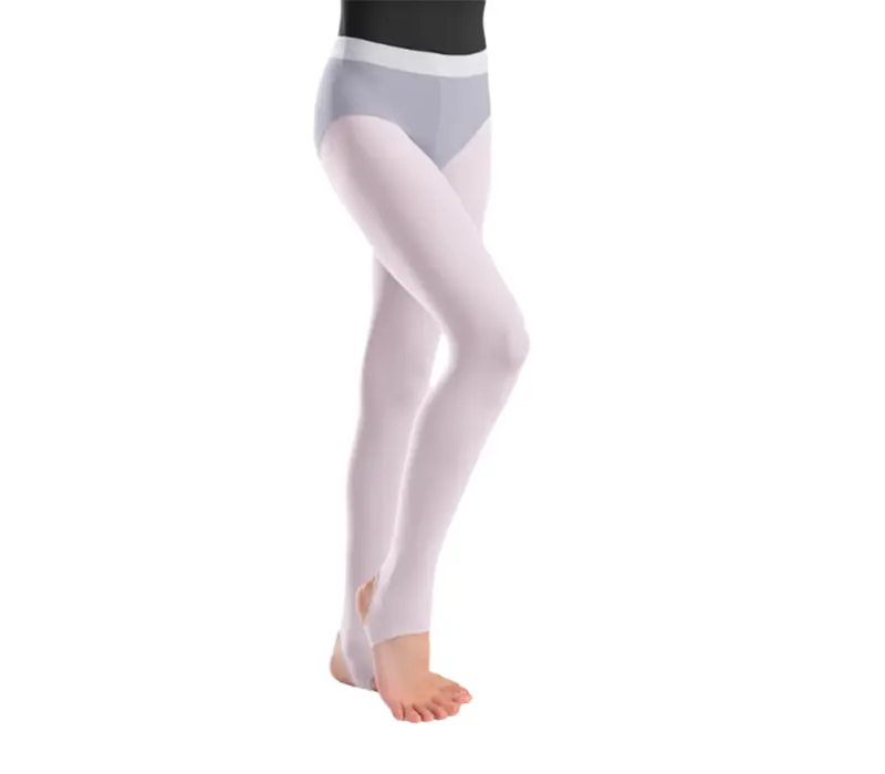 So Danca, strmeňové pančucháče pre dievčatá - Biela