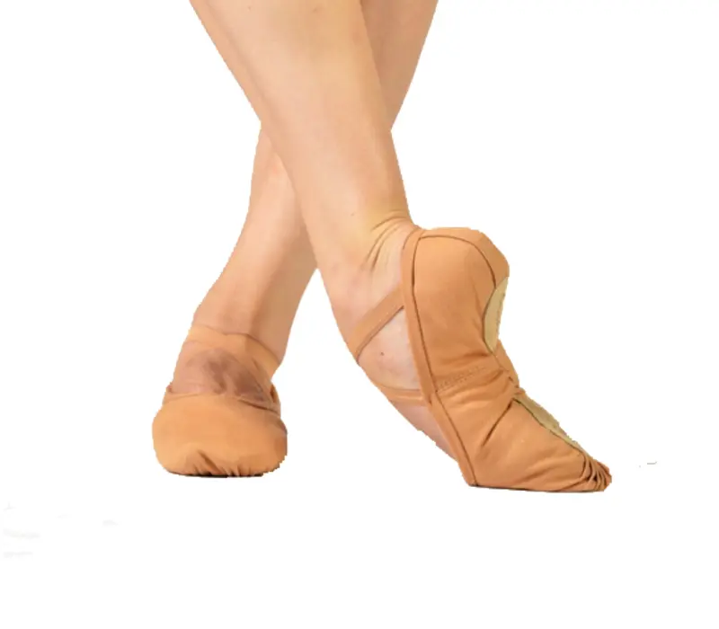 Sansha Pro, plátené baletné cvičky  - Telová flee-light tan Sansha