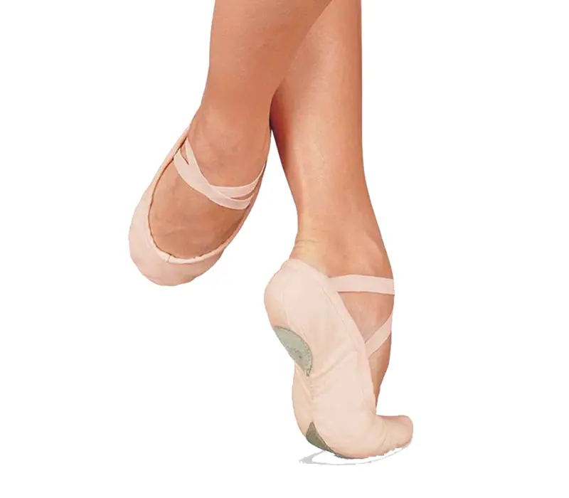 Sansha Pro, plátené baletné cvičky  - Ružová balet Sansha
