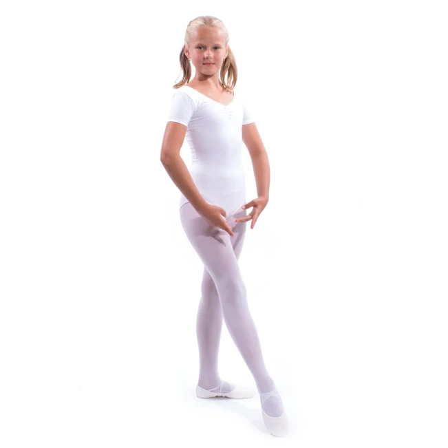 Basic Shaylee detský baletný dres - Biela Basic Shaylee detský baletný dres - Biela